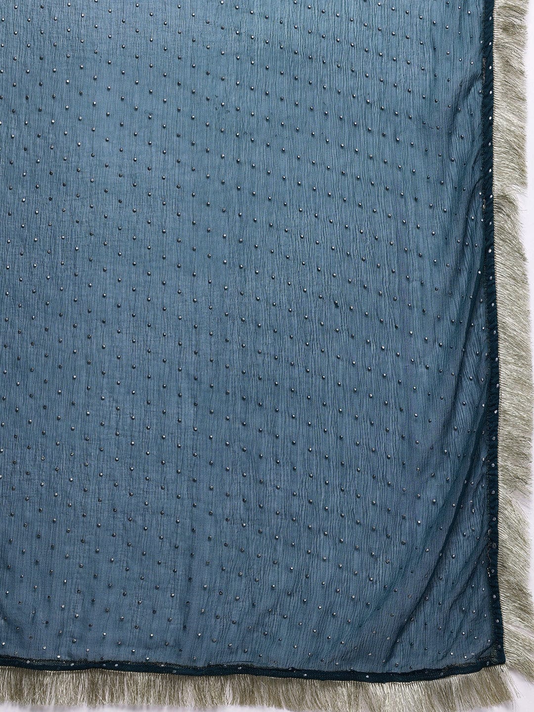The Kurti Collection Women Navy Blue Thread And Zari Embriodered , Scalloped Hem Sleeve , Straight Kurta Set With Dupatta
