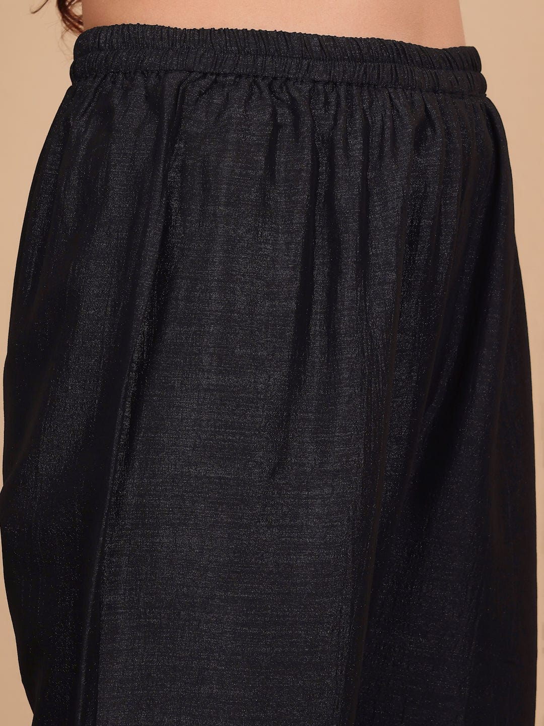 The Kurti Collection Women Black Silk Zari And Sequins Embroidered Kurta Set With Dupatta