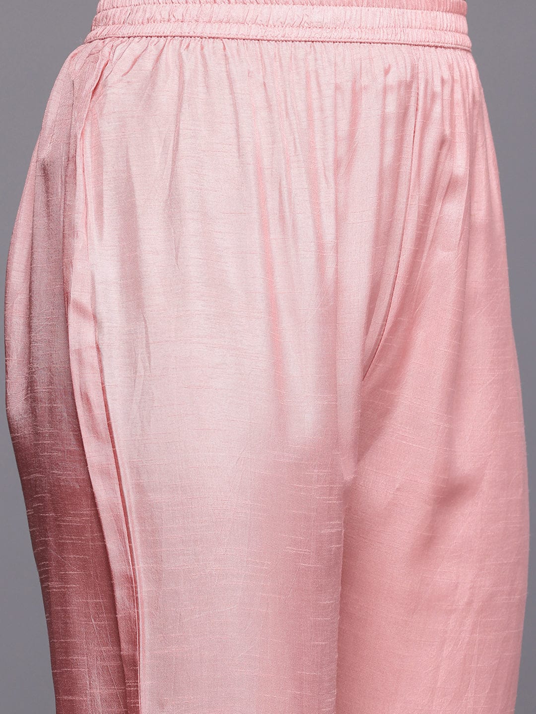 The Kurti Collection Women Pure Pink Silk Thread Embroidered Stone And Beads Embellished Kurta Set With Dupatta
