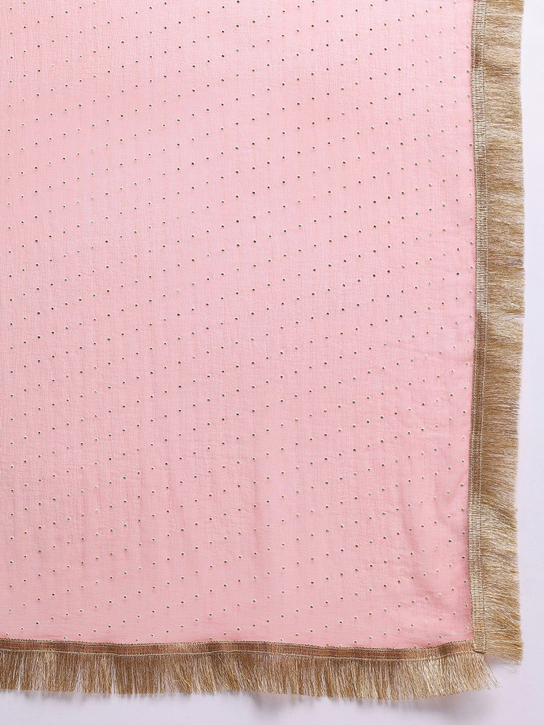 The Kurti Collection Women Pure Pink Silk Thread Embroidered Stone And Beads Embellished Kurta Set With Dupatta
