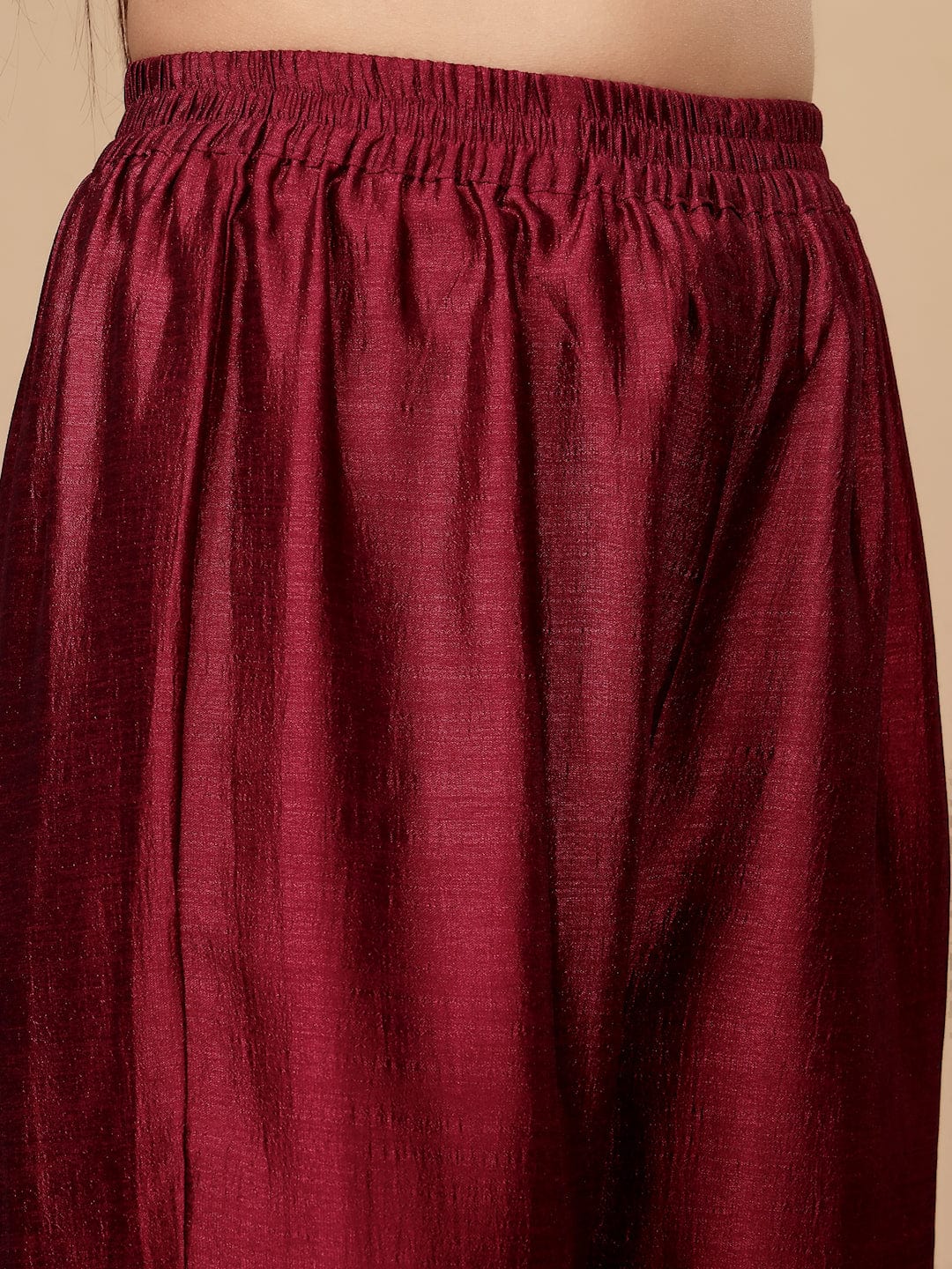 The Kurti Collection Women Magenta Brocade Peplum Kurti With Sharara And Dupatta