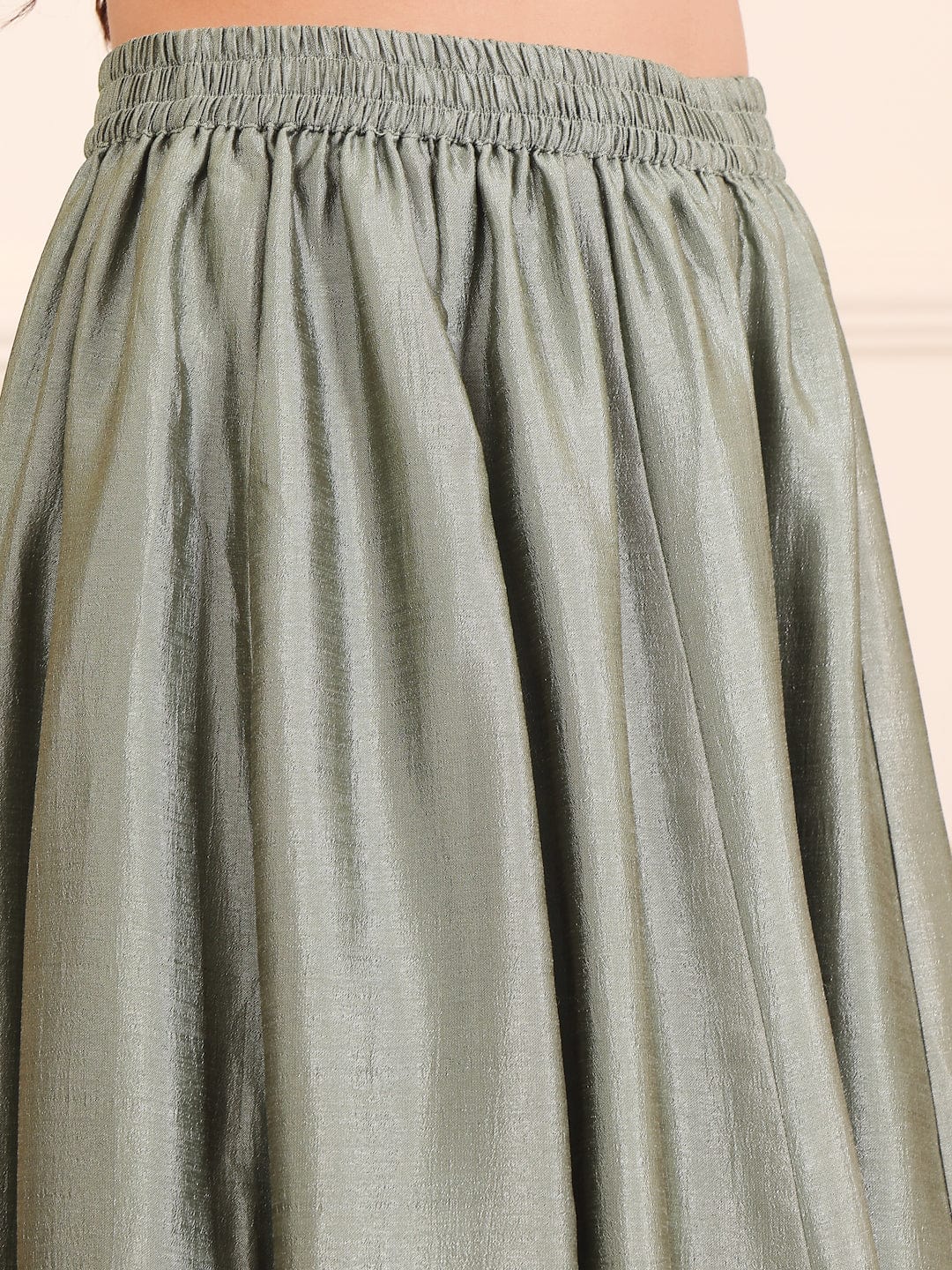 The Kurti Collection Women Angrakha Lace Detailed Peplum Kurta Paired With Sharara And Dupatta.