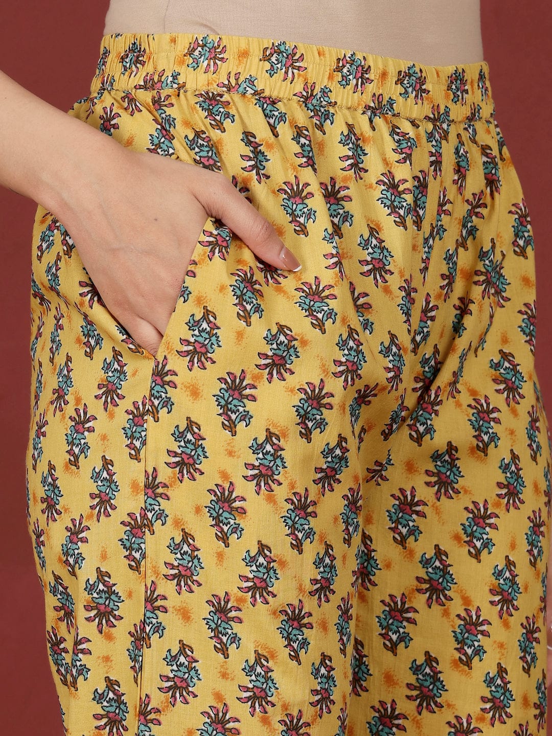 The Kurti Collection Women Ethnic Floral Printed Flared Anarkali Kurta With Trouser & Dupatta
