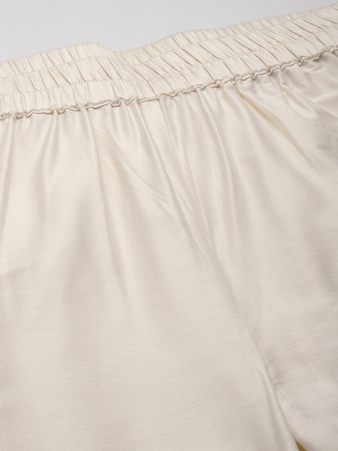The Kurti Collection Women Off White Cotton Lace Embellished Bottom
