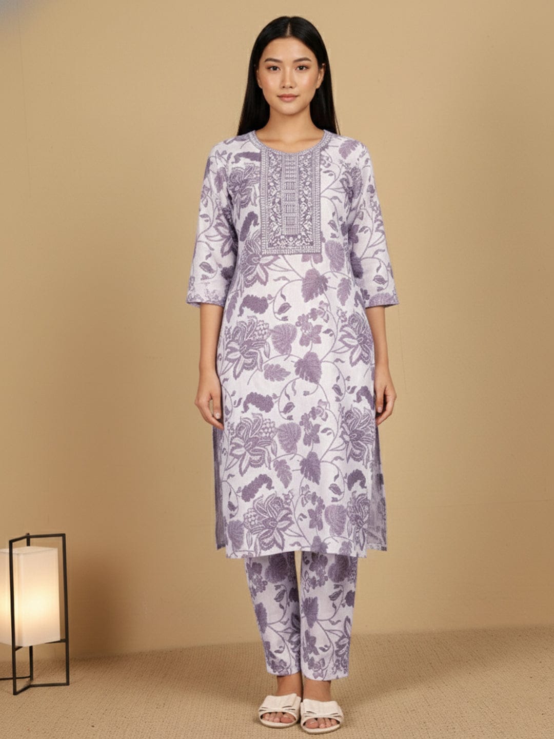 KSUT Women Round Neck Bold Print Co Ord Set